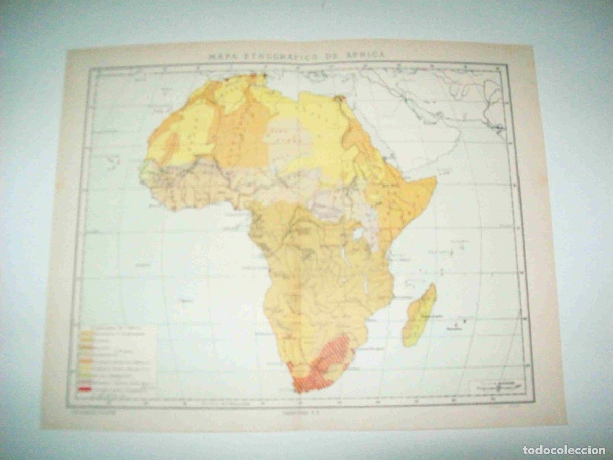 Otros art&iacute;culos de coleccionismo en papel: LAMINA ESPASA 15365: Mapa etnografico de Africa - Varios