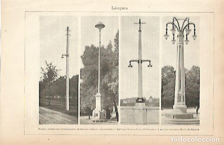 Otros art&iacute;culos de coleccionismo en papel: LAMINA ESPASA 8957: Postes y farolas de Kreis y Gros y de Rank - Varios
