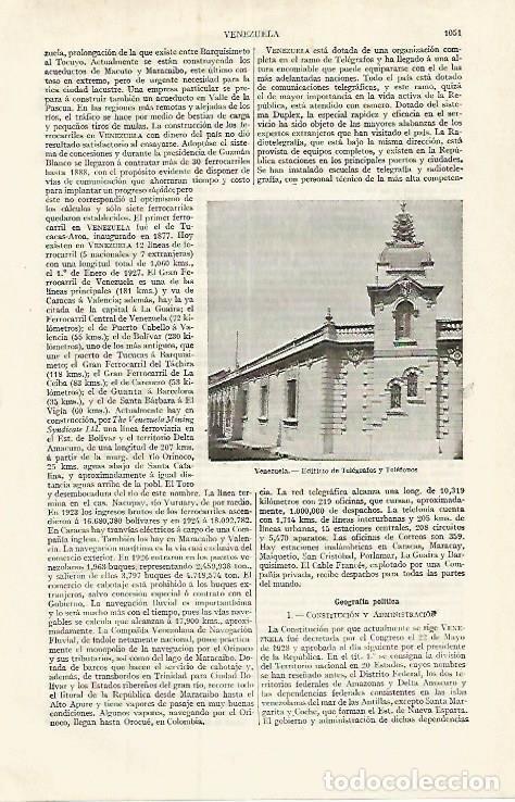 Otros art&iacute;culos de coleccionismo en papel: LAMINA ESPASA 17489: Telegrafos y Telefonos en Venezuela - Varios