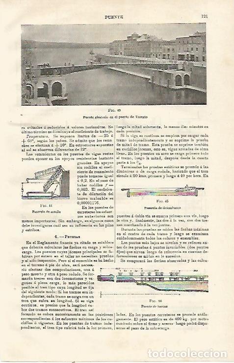 Otros art&iacute;culos de coleccionismo en papel: LAMINA ESPASA 23035: Puente giratorio en el puerto de Tarento - Varios
