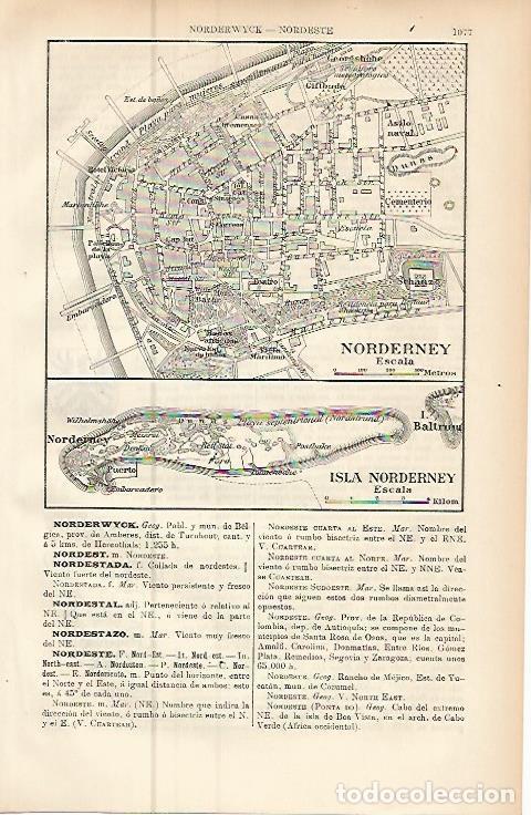 Otros art&iacute;culos de coleccionismo en papel: LAMINA ESPASA Alemania 9540: Plano de Norderney Alemania - Varios