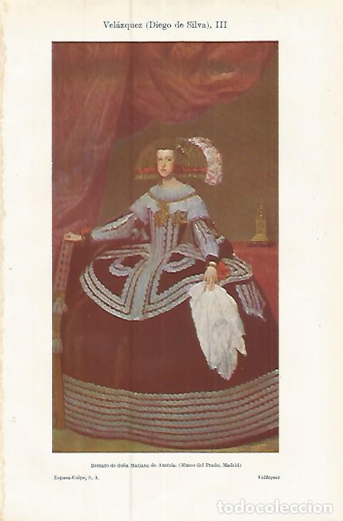 Otros art&iacute;culos de coleccionismo en papel: LAMINA ESPASA 17411: Retrato de Do&ntilde;a Mariana de Austria por Velazquez - Varios