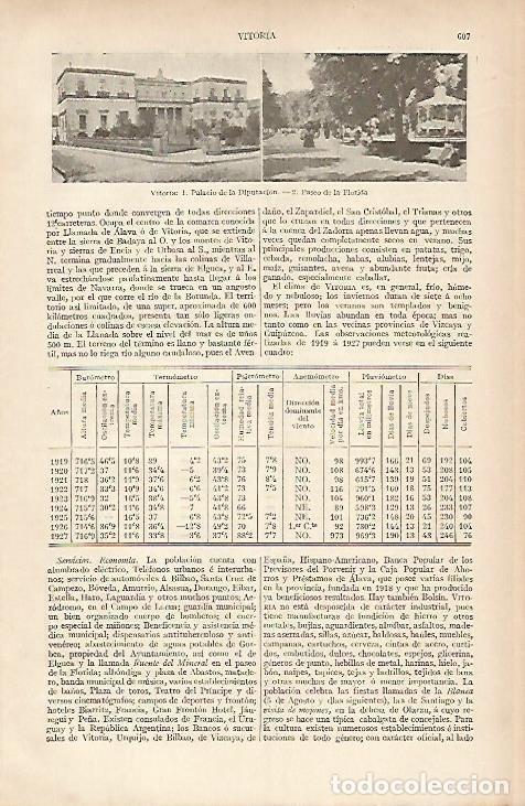 Otros art&iacute;culos de coleccionismo en papel: LAMINA ESPASA 4129: Vistas de Vitoria - Varios Autores