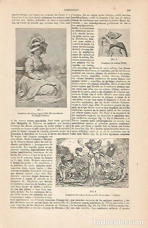 Otros art&iacute;culos de coleccionismo en papel: LAMINA ESPASA 7521: Sombreros de se&ntilde;ora de los a&ntilde;os 1790 1809 y 1810 - Varios