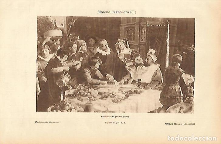 Otros art&iacute;culos de coleccionismo en papel: LAMINA ESPASA 4931: Banquete de Sancho Panza por Moreno Carbonero - Varios Autores