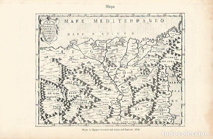 Otros art&iacute;culos de coleccionismo en papel: LAMINA ESPASA 4023: Mapa de Egipto 1570 - Varios Autores