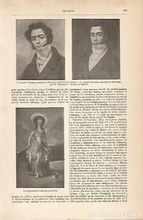 Otros art&iacute;culos de coleccionismo en papel: LAMINA ESPASA 4161: Retratos de Joaquin Vizcaino marqques de Pontejos - Varios Autores