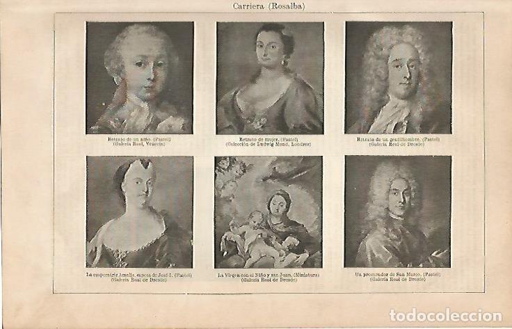 Otros art&iacute;culos de coleccionismo en papel: LAMINA ESPASA 4377: Retratos pintados por Rosalba Carriera - Varios Autores