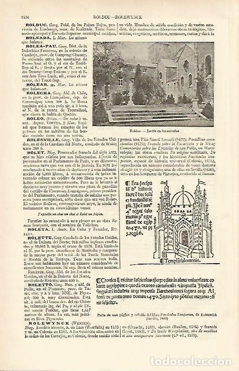 Otros art&iacute;culos de coleccionismo en papel: LAMINA ESPASA 6706: Jardin de las escuelas en Rolduc Holanda - Varios Autores