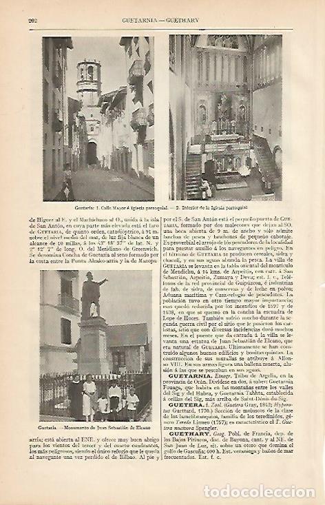 Otros art&iacute;culos de coleccionismo en papel: LAMINA ESPASA 486: Vistas de Guetaria Guipuzcoa - Varios autores
