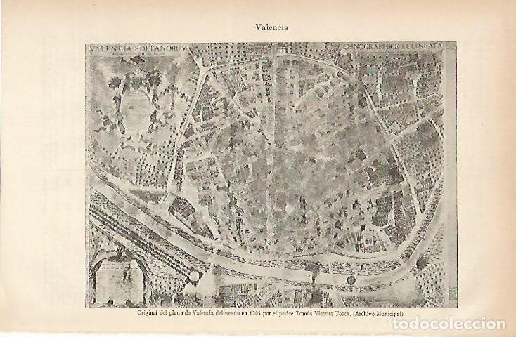 Otros art&iacute;culos de coleccionismo en papel: LAMINA ESPASA 4716: Plano de Valencia de 1704 - Varios Autores