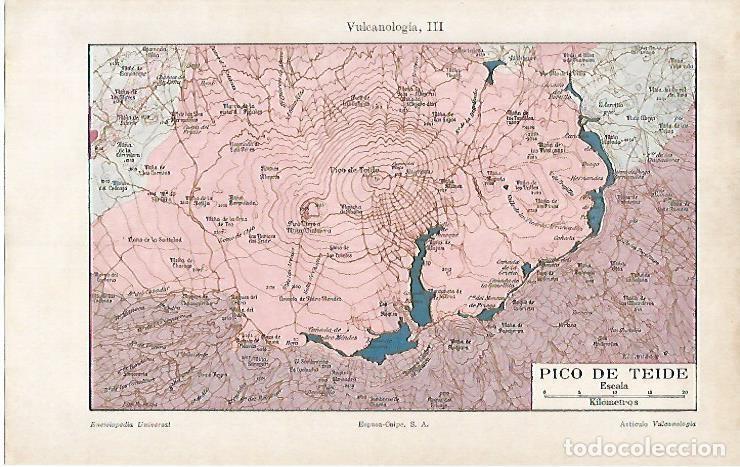Otros art&iacute;culos de coleccionismo en papel: LAMINA ESPASA 4182: Mapa de Pico del Teide - Varios Autores