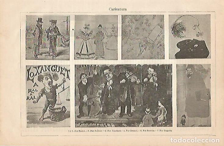 Otros art&iacute;culos de coleccionismo en papel: LAMINA ESPASA 4317: Caricaturas por Padro Pellicer Xaudaro Brunet Sancha y Bagaria - Varios Autores