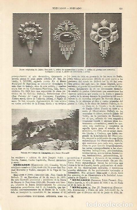 Otros art&iacute;culos de coleccionismo en papel: LAMINA ESPASA 4913: Joyas hechas por Jaume Mercade - Varios Autores