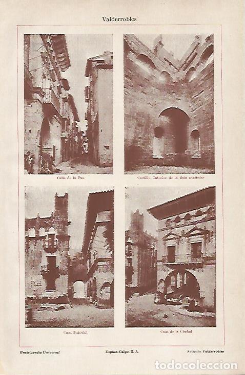 Otros art&iacute;culos de coleccionismo en papel: LAMINA ESPASA 4694: Vistas de Valderrobles Teruel - Varios Autores