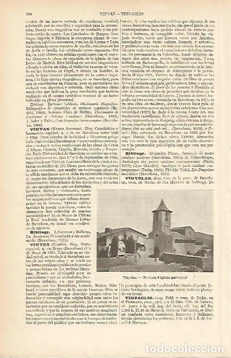 Otros art&iacute;culos de coleccionismo en papel: LAMINA ESPASA 4071: Rectoria de Vinyoles Barcelona - Varios Autores