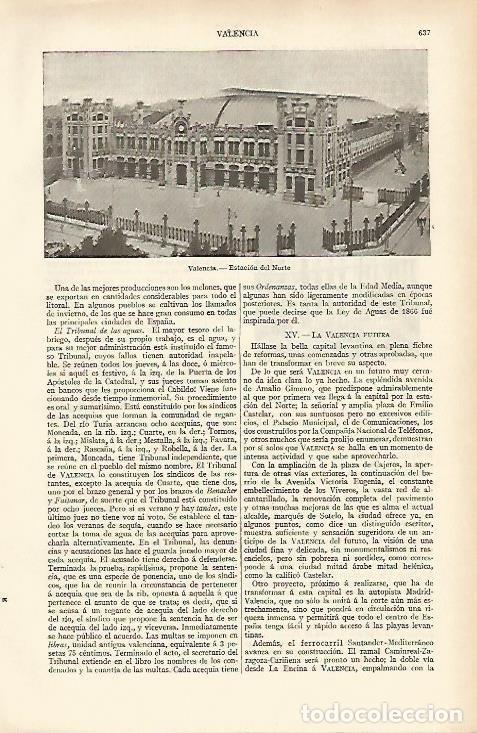 Otros art&iacute;culos de coleccionismo en papel: LAMINA ESPASA 4742: Estacion del Norte de Valencia - Varios Autores