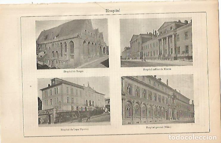 Otros art&iacute;culos de coleccionismo en papel: LAMINA ESPASA 4467: Hospital de Burges Moscu Milan y Oporto - Varios Autores