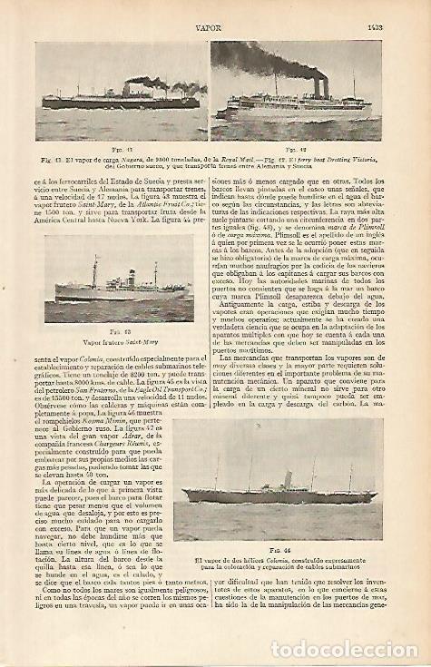 Otros art&iacute;culos de coleccionismo en papel: LAMINA ESPASA 4871: Vapor de carga Negara - Varios Autores