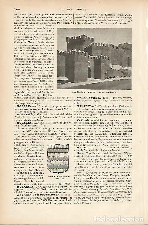 Otros art&iacute;culos de coleccionismo en papel: LAMINA ESPASA 5327: Castillo de los Molares Sevilla - Varios Autores