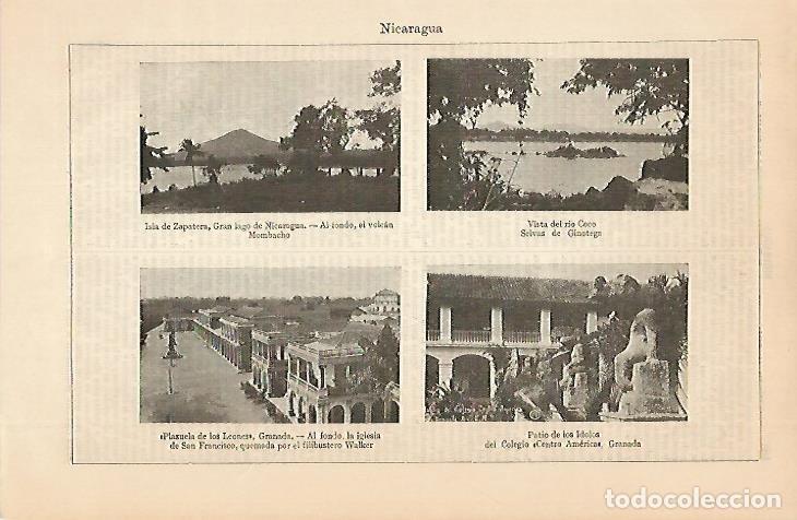 Otros art&iacute;culos de coleccionismo en papel: LAMINA ESPASA 4957: Vistas de Nicaragua - Varios Autores