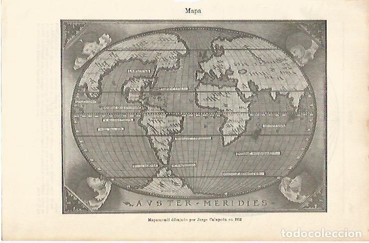 Otros art&iacute;culos de coleccionismo en papel: LAMINA ESPASA 4017: Mapamundi de Calapoda 1552 - Varios Autores