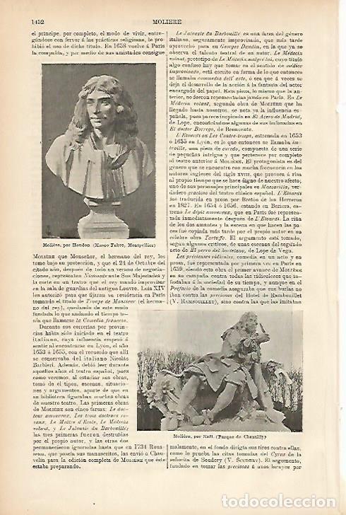Otros art&iacute;culos de coleccionismo en papel: LAMINA ESPASA 5331: Moliere por Houdon y por Noel - Varios Autores