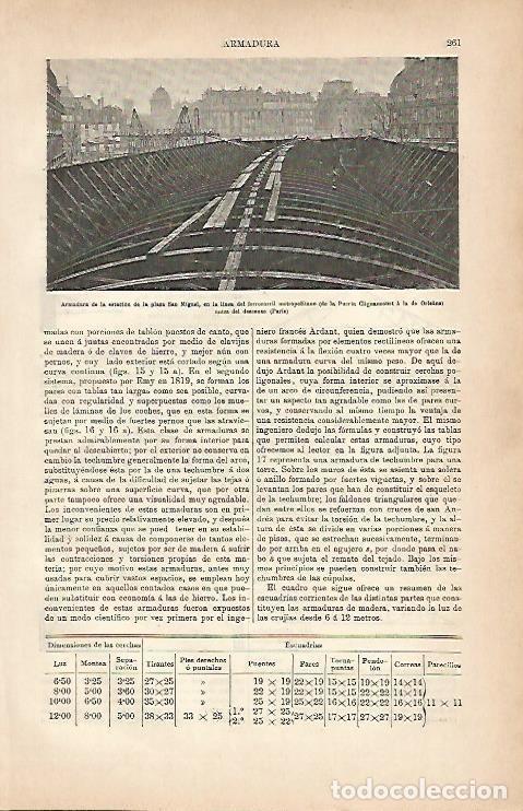 Otros art&iacute;culos de coleccionismo en papel: LAMINA ESPASA 5591: Armadura de la estacion de la plaza San Miguel en Paris - Varios Autores