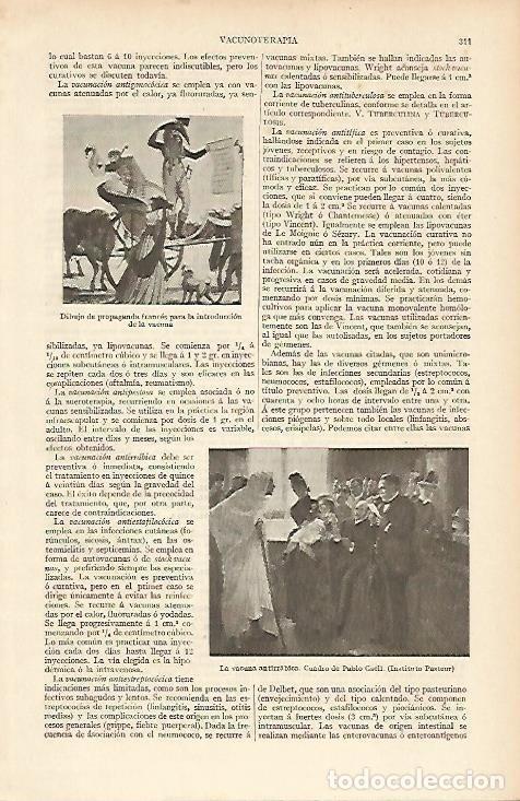 Otros art&iacute;culos de coleccionismo en papel: LAMINA ESPASA 4664: La vacuna antirrabica cuadro de Pablo Gsell - Varios Autores