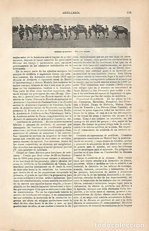 Otros art&iacute;culos de coleccionismo en papel: LAMINA ESPASA 5635: Artilleria de monta&ntilde;a - Varios Autores
