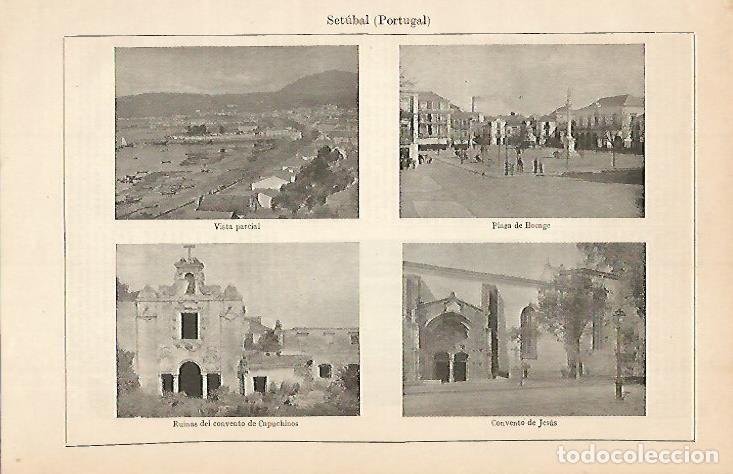 Otros art&iacute;culos de coleccionismo en papel: LAMINA ESPASA 580: Vistas de Setubal Portugal - Varios autores