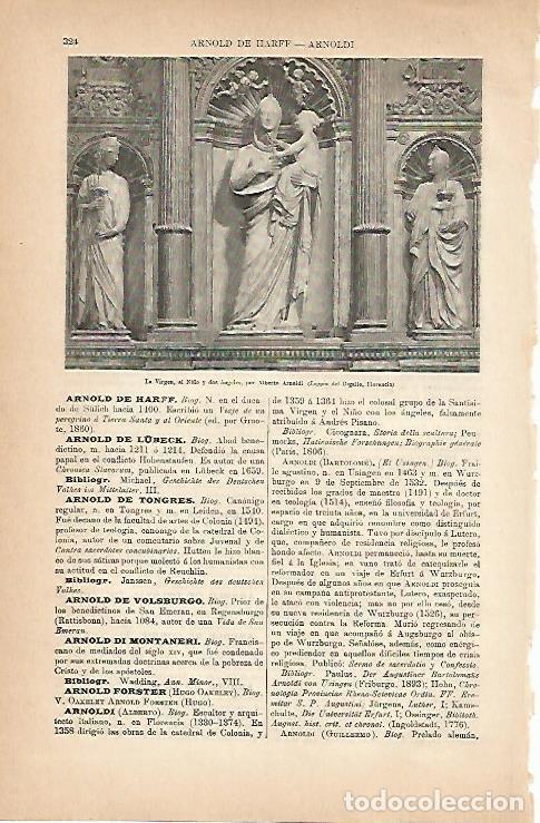 Otros art&iacute;culos de coleccionismo en papel: LAMINA ESPASA 5606: La Virgen el Ni&ntilde;o y dos angeles por Arnoldi - Varios Autores