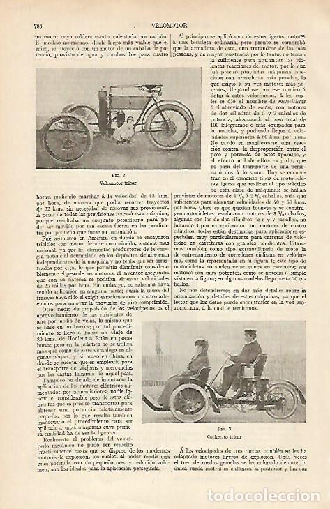 Otros art&iacute;culos de coleccionismo en papel: LAMINA ESPASA 5986: Velomotor y coche tricar - Varios Autores