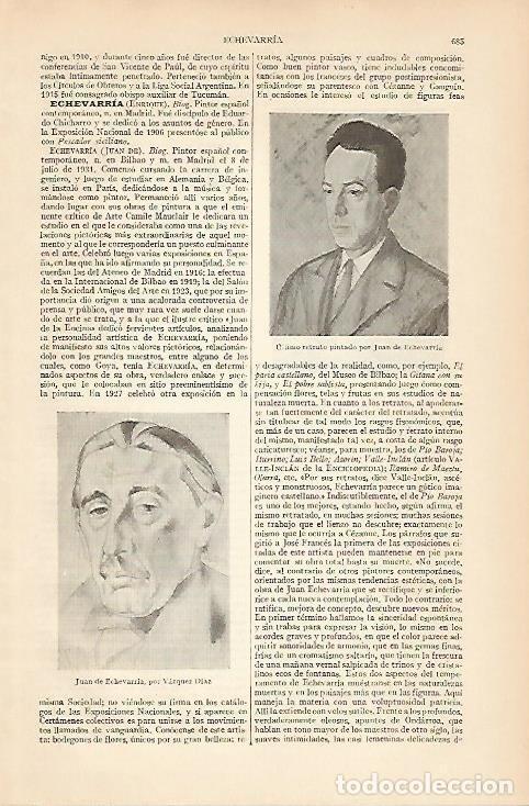 Otros art&iacute;culos de coleccionismo en papel: LAMINA ESPASA 5412: Juan de Echevarria - Varios Autores