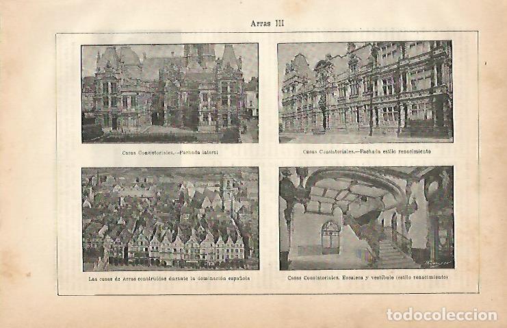 Otros art&iacute;culos de coleccionismo en papel: LAMINA ESPASA 5617: Casas Consistoriales de Arras Francia - Varios Autores