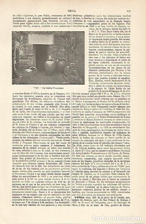 Otros art&iacute;culos de coleccionismo en papel: LAMINA ESPASA 5952: La tumba de Campana en Veies Italia - Varios Autores