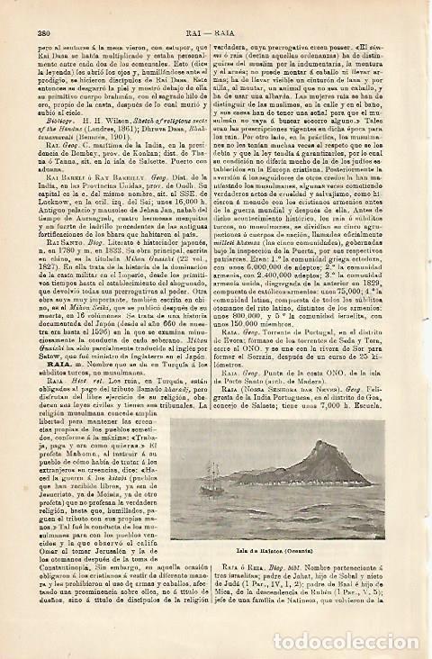 Otros art&iacute;culos de coleccionismo en papel: LAMINA ESPASA 5029: Isla de Ralatea Oceania - Varios Autores
