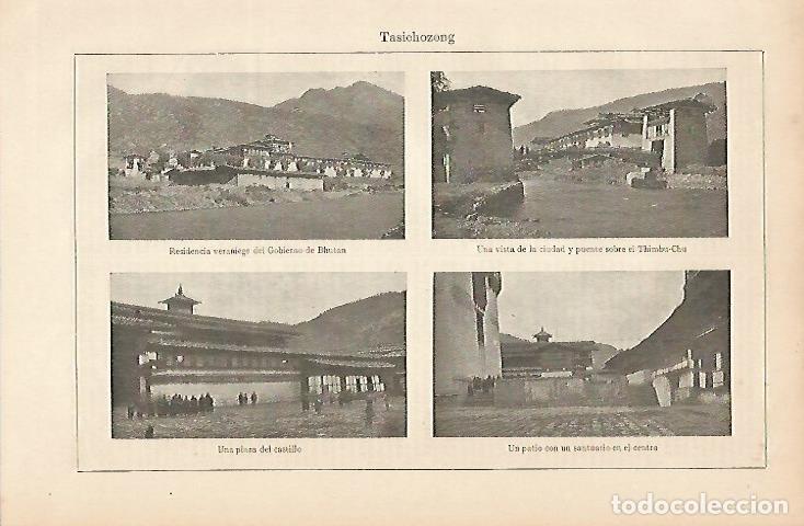 Otros art&iacute;culos de coleccionismo en papel: LAMINA ESPASA 5762: Vistas de Tasichozong Butan - Varios Autores