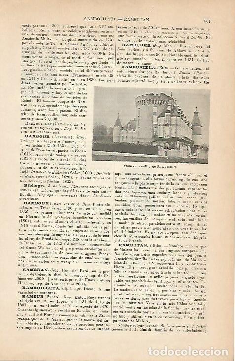 Otros art&iacute;culos de coleccionismo en papel: LAMINA ESPASA 5041: Castillo de Rambouillet Francia - Varios Autores