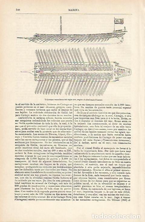 Otros art&iacute;culos de coleccionismo en papel: LAMINA ESPASA 1089: Dibujo de trirreme de Venecia siglo XVI - Varios Autores
