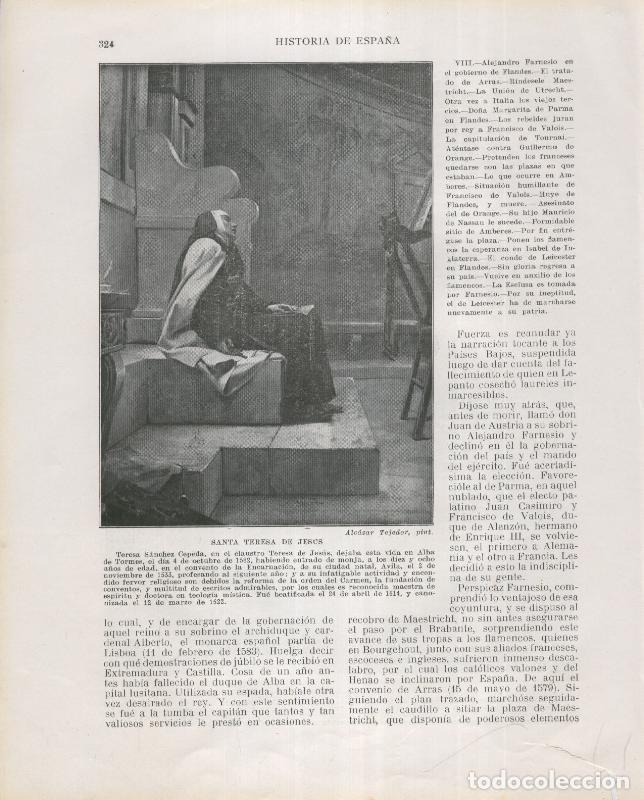 Otros art&iacute;culos de coleccionismo en papel: Historia de Espa&ntilde;a lamina 195: Santa Teresa de Jesus - Varios