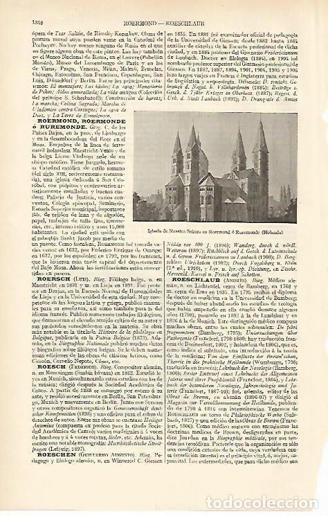Otros art&iacute;culos de coleccionismo en papel: LAMINA ESPASA 6710: Iglesia de Nuestra Se&ntilde;ora en Ruremonde Holanda - Varios Autores