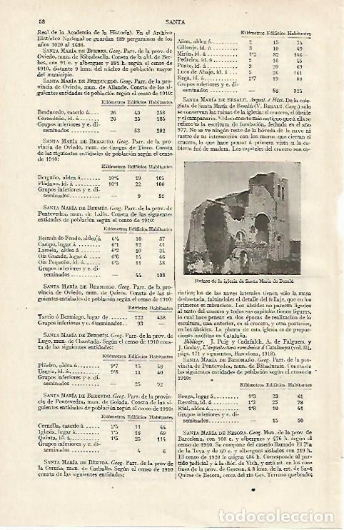 Otros art&iacute;culos de coleccionismo en papel: LAMINA ESPASA 12226: Ruinas de Santa Maria de Besalu Girona - Varios