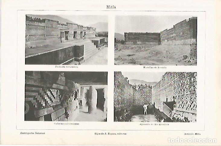 Otros art&iacute;culos de coleccionismo en papel: LAMINA ESPASA 5282: Vistas de Mitla Mexico - Varios Autores