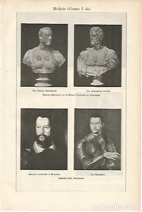 Otros art&iacute;culos de coleccionismo en papel: LAMINA ESPASA 11941: Cosme I De Medicis - Varios