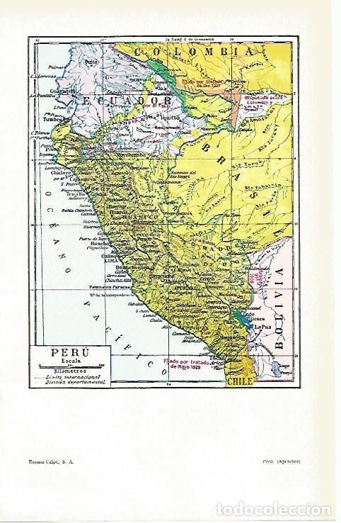 Otros art&iacute;culos de coleccionismo en papel: LAMINA ESPASA 2843: Mapa de Peru - Varios Autores