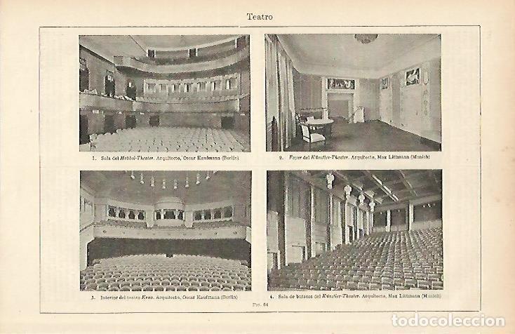 Otros art&iacute;culos de coleccionismo en papel: LAMINA ESPASA 5823: Interior de teatros de Munich y Berlin - Varios Autores
