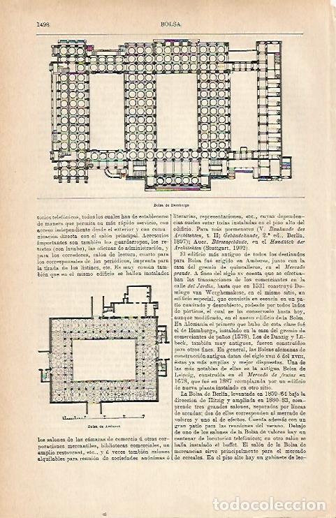 Otros art&iacute;culos de coleccionismo en papel: LAMINA ESPASA 22367: Planta de la Bolsa de Hamburgo - Varios