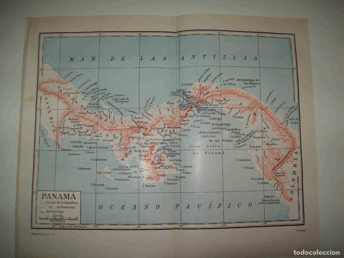 Otros art&iacute;culos de coleccionismo en papel: LAMINA ESPASA 23533: Mapa de Panama - Varios