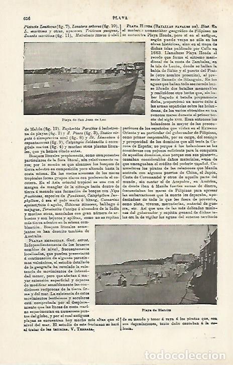 Otros art&iacute;culos de coleccionismo en papel: LAMINA ESPASA 27140: Playa de San Juan de Luz - Varios